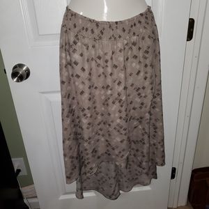 High-low faux wrap skirt